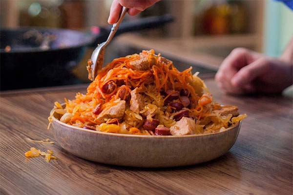 Stewed cabbage and turkey